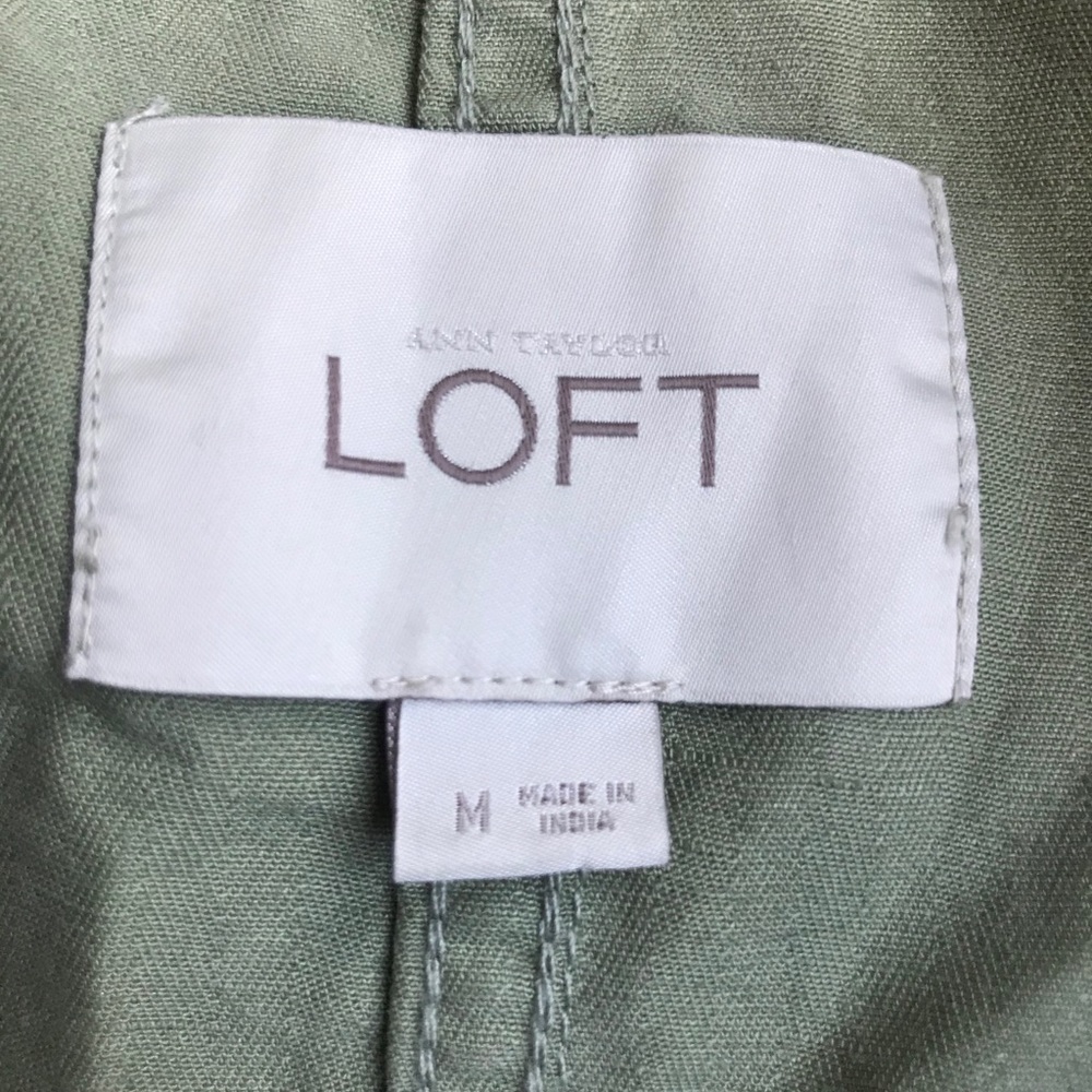 NWOT Loft light moss green linen jacket, Size: M - Picture 8 of 8